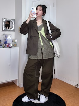 「GU（ジーユー）のアイテム（ワンピース/ドレス）」を使った、ハヌルさん（レディース・165cm）の春コーディネート