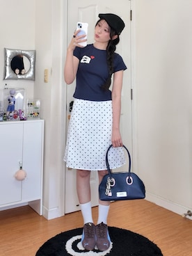 「PUMA（プーマ）のアイテム」を使った、ハヌルさん（レディース・165cm）の春コーディネート