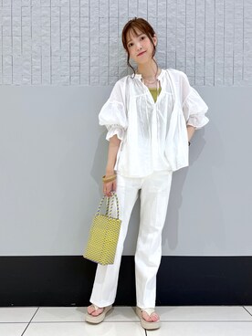 「フレアデニム」｜とりゅうさん（レディース・156cm）の夏コーディネート