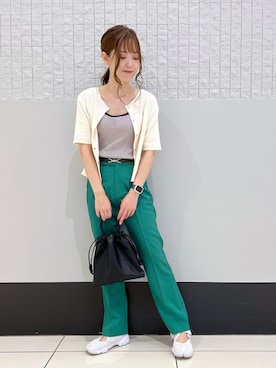 「30代ファッション」｜「アイテム（スラックス）」を使った、とりゅうさん（レディース・156cm）の夏コーディネート