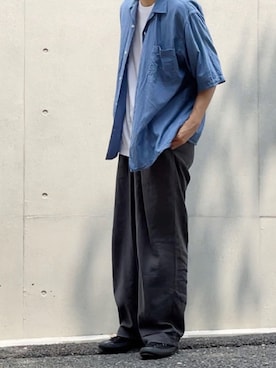 「Steven Alan（スティーブンアラン）のアイテム（シューズ）」を使った、shinjukuwagouuさん（メンズ・185cm）の夏コーディネート