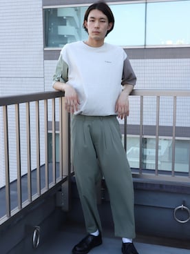 「TIMELY WARNING（タイムリーワーニング）のアイテム（パンツ）」を使った、CHIHIROさん（メンズ・177cm）の夏コーディネート