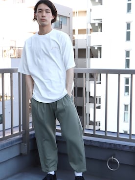 「TIMELY WARNING（タイムリーワーニング）のアイテム（パンツ）」を使った、CHIHIROさん（メンズ・177cm）の夏コーディネート