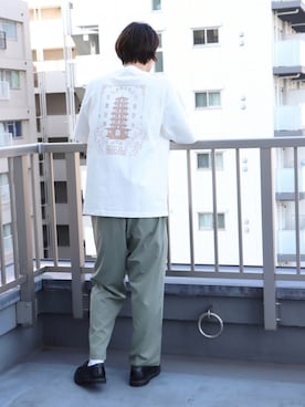 「TIMELY WARNING（タイムリーワーニング）のアイテム（パンツ）」を使った、CHIHIROさん（メンズ・177cm）の夏コーディネート