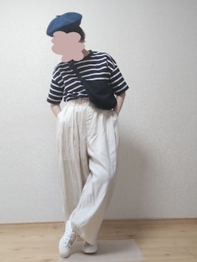 「ホワイトスニーカー」｜「アイテム（ハンチング/ベレー帽）」を使った、うるま　ひいろさん（レディース・152cm）の秋コーディネート