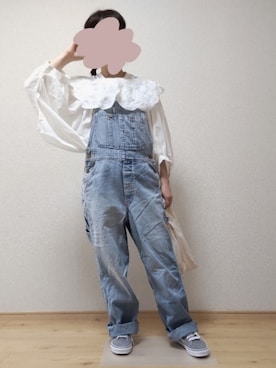 「ドルマンスリーブ」｜「アイテム（オールインワン・サロペット）」を使った、うるま　ひいろさん（レディース・152cm）の秋コーディネート