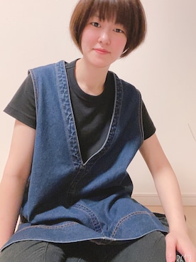 「ATTENTION（アテンション）のアイテム（ジャケット/アウター）」を使った、みやシーさん（レディース・165cm）の夏コーディネート