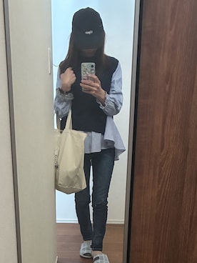 「アイテム（エコバッグ/サブバッグ）」を使った、miho678さん（レディース・153cm）の春コーディネート