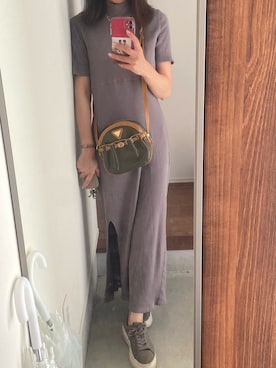 「アイテム（ワンピース/ドレス、パープル系）」を使った、miho678さん（レディース・153cm）の秋コーディネート