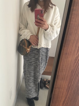 「アイテム（ジャンパースカート）」を使った、miho678さん（レディース・153cm）の秋コーディネート