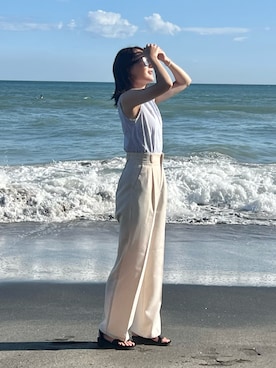 「アイテム（その他、ベージュ系）」を使った、YuRiさん（レディース・158cm）の夏コーディネート