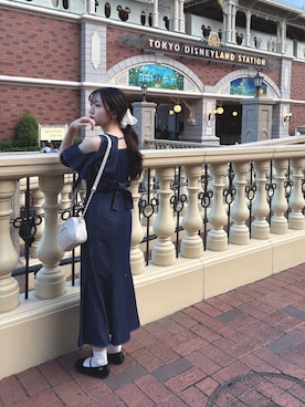 「アイテム（ワンピース、ブルー系）」を使った、tkchangさん（レディース・160cm）の秋コーディネート