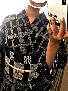 「きもの」｜「アイテム（浴衣）」を使った、chinachikiiiiさん（レディース・154cm）の夏コーディネート