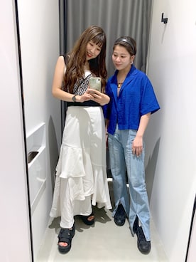 「ショート丈トップス」｜「アイテム（アナログ腕時計）」を使った、migeruさん（レディース・160cm）の夏コーディネート