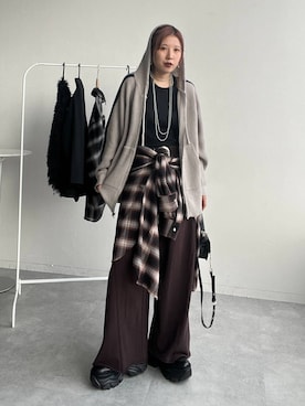 「PAGEBOY（ページボーイ）のサイドタックルーズウラケパンツ/イージーパンツ【4color・2size】（スウェットパンツ）」を使った、migeruさん（レディース・160cm）の秋コーディネート