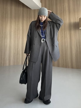 「アイテム（テーラードジャケット）」を使った、migeruさん（レディース・160cm）の冬コーディネート