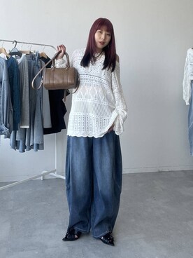 「PAGEBOY（ページボーイ）のハートマンテルネックレス3（ネックレス、ブラック系）」を使った、migeruさん（レディース・160cm）の春コーディネート