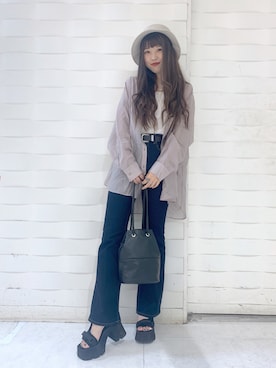 「FIG&VIPER（フィグアンドバイパー）のアイテム（サンダル）」を使った、migeruさん（レディース・160cm）の夏コーディネート
