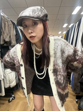 「LOWRYS FARM（ローリーズファーム）のパールタレンネックレス　249411（ネックレス）」を使った、migeruさん（レディース・160cm・20代）の秋コーディネート