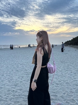 「海」｜「アイテム（サロペット/オーバーオール）」を使った、migeruさん（レディース・160cm）の夏コーディネート