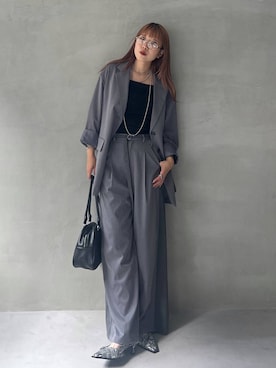 「アイテム（テーラードジャケット）」を使った、migeruさん（レディース・160cm・20代）の夏コーディネート