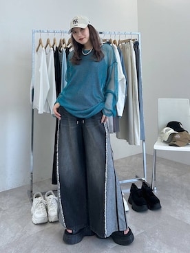 「アイテム（キャップ）」を使った、migeruさん（レディース・160cm・20代）の春コーディネート