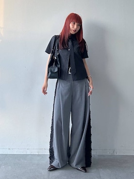 「PAGEBOY（ページボーイ）のヴィンテージバックルベルト（ベルト、ブラック系）」を使った、migeruさん（レディース・160cm）の春コーディネート