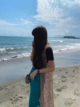 「GUCCI（グッチ）の直営店購入!グッチ☆Ophidia GG Supreme mini bag（ショルダーバッグ）」を使った、migeruさん（レディース・160cm）の夏コーディネート