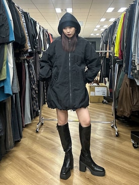 「アイテム（ブルゾン）」を使った、migeruさん（レディース・160cm）の秋コーディネート