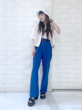 「FIG&VIPER（フィグアンドバイパー）のアイテム（サンダル）」を使った、migeruさん（レディース・160cm）の夏コーディネート