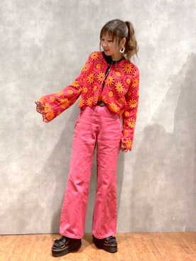 「PAGEBOY（ページボーイ）のビスチェライクレイヤードプルオーバー（ニット/セーター）」を使った、migeruさん（レディース・160cm）の春コーディネート