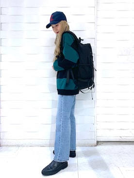 「PBLIM（ページボーイリム）のアイテム（バックパック/リュック）」を使った、migeruさん（レディース・160cm）の秋コーディネート