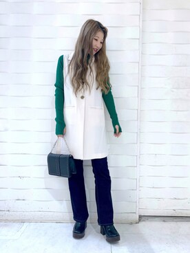 「PAGEBOY（ページボーイ）のチェーンスタッズショルダー（ショルダーバッグ）」を使った、migeruさん（レディース・160cm）の秋コーディネート