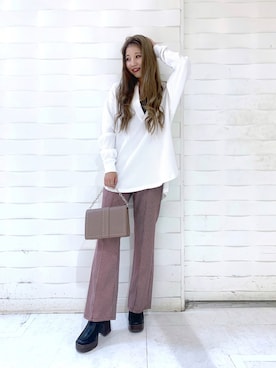 「PAGEBOY（ページボーイ）のチェーンスタッズショルダー（ショルダーバッグ）」を使った、migeruさん（レディース・160cm）の秋コーディネート