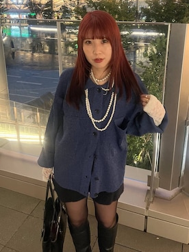 「LOWRYS FARM（ローリーズファーム）のパールタレンネックレス　249411（ネックレス）」を使った、migeruさん（レディース・160cm）の秋コーディネート