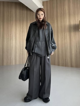 「アイテム（ボストンバッグ）」を使った、migeruさん（レディース・160cm）の冬コーディネート