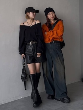 「アイテム（ニットキャップ/ビーニー）」を使った、migeruさん（レディース・160cm・20代）の秋コーディネート