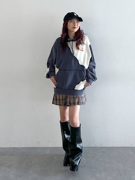 「PBLIM（ページボーイリム）のアイテム（スカート）」を使った、migeruさん（レディース・160cm）の秋コーディネート