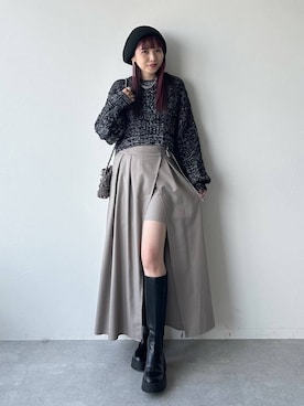 「PAGEBOY」｜「アイテム（ハンチング/ベレー帽）」を使った、migeruさん（レディース・160cm）の冬コーディネート