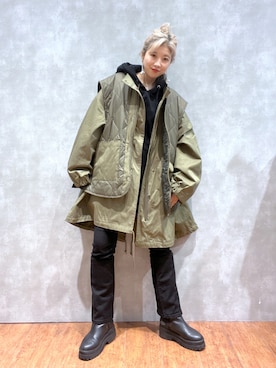 「PAGEBOY」｜「アイテム（モッズコート）」を使った、migeruさん（レディース・160cm）の冬コーディネート
