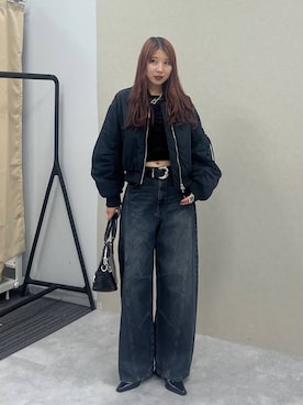 「アイテム（MA-1）」を使った、migeruさん（レディース・160cm）の秋コーディネート
