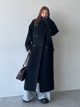 「アイテム（チェスターコート）」を使った、migeruさん（レディース・160cm）の秋コーディネート