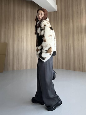 「アイテム（ボストンバッグ）」を使った、migeruさん（レディース・160cm・20代）の冬コーディネート