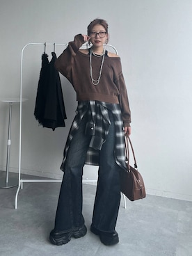 「アイテム（ボストンバッグ）」を使った、migeruさん（レディース・160cm）の秋コーディネート
