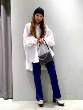 「PAGEBOY（ページボーイ）のチェーンスタッズショルダー（ショルダーバッグ）」を使った、migeruさん（レディース・160cm）の秋コーディネート