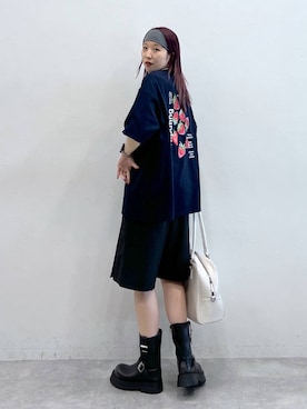 「高見え」｜「アイテム（ブーツ）」を使った、migeruさん（レディース・160cm）の春コーディネート
