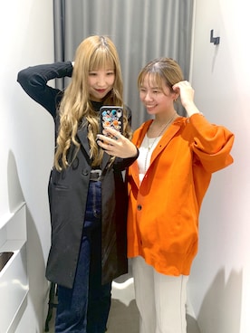 「PAGEBOY（ページボーイ）のビスチェライクレイヤードプルオーバー（ニット/セーター）」を使った、migeruさん（レディース・160cm）の秋コーディネート