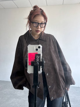 「PBLIM（ページボーイリム）の《UNISEX》ソフトスウェードブルゾン（ブルゾン）」を使った、migeruさん（レディース・160cm）の秋コーディネート