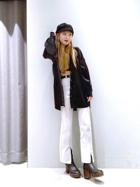 「LOWRYS FARM（ローリーズファーム）のアイテム（キャスケット）」を使った、migeruさん（レディース・160cm）の秋コーディネート