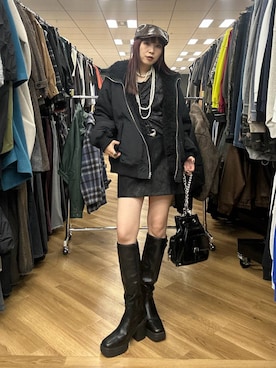 「アイテム（ブルゾン）」を使った、migeruさん（レディース・160cm）の秋コーディネート